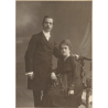 Portrait Of Couple Dressed In Black / Moustache (Vintage Photo ~1920s/1930s)