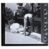 Erotic Study: Racy Blonde Nude Relaxes In The Sun*10 / Butt (Vintage Contact Print 1970s/1980s)