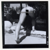 Erotic Study: Racy Blonde Nude Relaxes In The Sun*11 / Rear View (Vintage Contact Print 1970s/1980s)