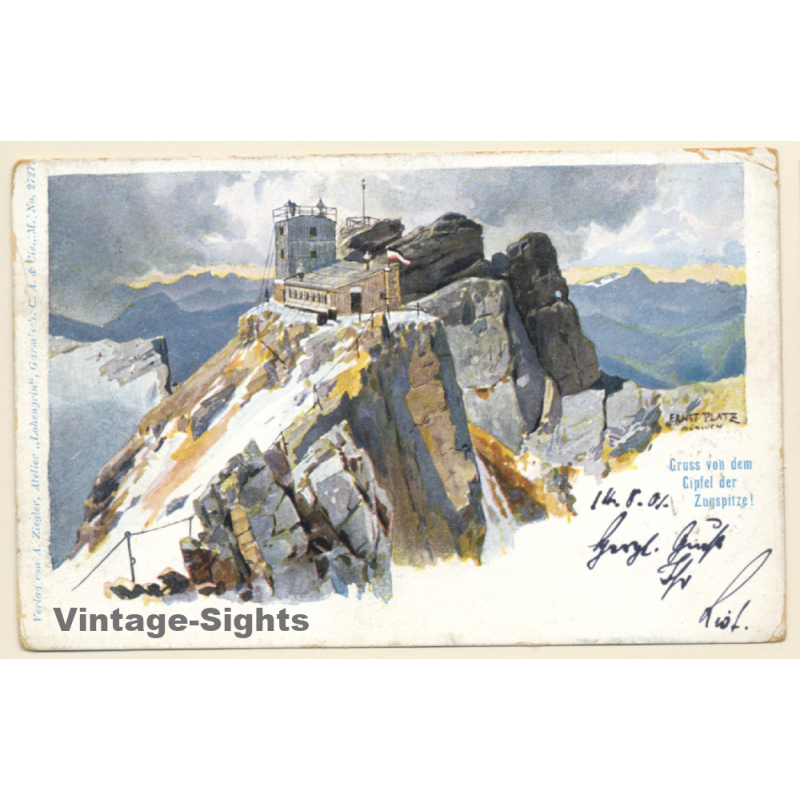 Garmisch-Partenkirchen: Gruss Von Der Zugspitze (Vintage Artist PC 1901) Garmisch-Partenkirchen: Gruss Von Der Zugspitze (Vintage Artist PC 1901)