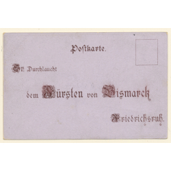 Otto Von Bismarck / Geburtstagsgruß Zum 80. (Vintage PC Litho 1890s)