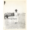 Blankenberge: Elegant Young Woman In White Dress On Beach / Fashion (Vintage Photo 1921)