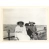 Heist: 2 Elegant Ladies & Boy On Bech / Fashion - Great Hat (Vintage Photo 1914)