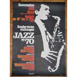 Jazz '70 Bonn: Claudi's Soul Four, Barrelhouse Jazzband..(Vintage Jazz Silk Screen Print)