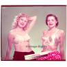Kodak Gray Scale Advert: 2 Pin-Up Girls Wearing Bras (X-Large Vintage Diapositive 1950s/1960s)