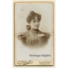 E.Scheufler / Stuttgart: Portrait Of Young Victorian Lady (Vintage CDV / Carte De Visite ~1900s/1910s)