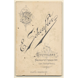 E.Scheufler / Stuttgart: Portrait Of Young Victorian Lady (Vintage CDV / Carte De Visite ~1900s/1910s)