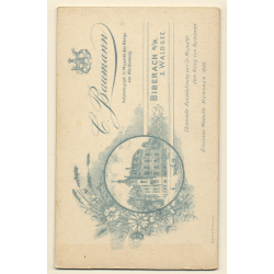 C.Baumann / Biberach: Portrait Of Young Victorian Lady*1 (Vintage CDV / Carte De Visite ~1890s/1900s)