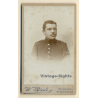 W. Rössle / Stuttgart: Young Soldier In Uniform / Moustache (Vintage CDV ~1890s/1900s)