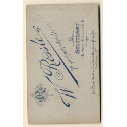 W. Rössle / Stuttgart: Young Soldier In Uniform / Moustache (Vintage CDV ~1890s/1900s)