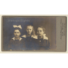 Atelier Meinecke / Blankenburg: Nice Take Of 3 Young Sisters / Siblings (Vintage CDV ~1890s/1900s)