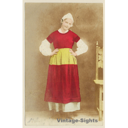 Young Dutch Female In Traditional Costume / Garb (Vintage PC  1905)