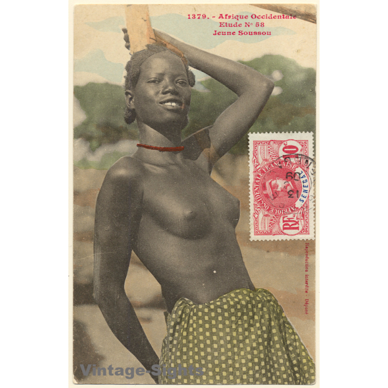 1379 Afrique Occidentale: Jeune Soussou / Ethnic Nude (Vintage PC 1909)