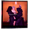 Erotic Study: Nude Blonde Female & 2 Man In Monk's Habit (Vintage Diapositive KORENJAK 1970s/1980s)