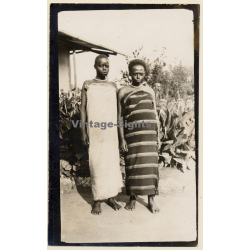 Congo Belge: Nice Take Of 2 Native Females In Sarongs / Ethnic (Vintage Photo ~1940s/1950s)