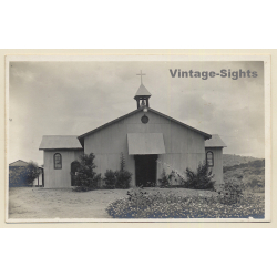 Panda / Congo Belge: Church Of The Benedictine Mission (Vintage RPPC ~1940s/1950s)