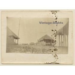 Congo Belge: Pile Dwellings - Round Huts Built On Stilts (Vintage Photo ~1910s/1920s)