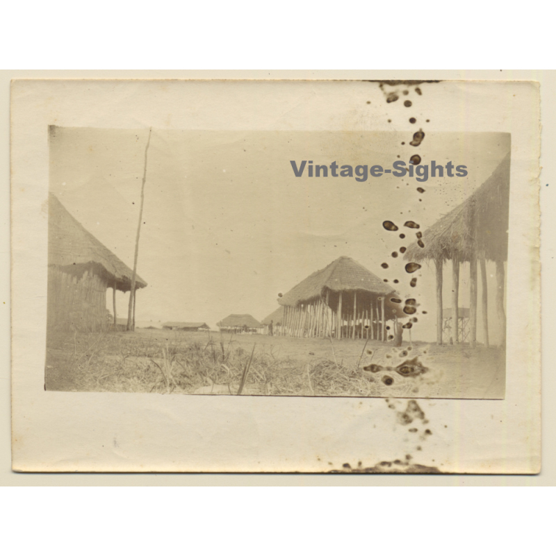 Congo Belge: Pile Dwellings - Round Huts Built On Stilts (Vintage Photo ~1910s/1920s)