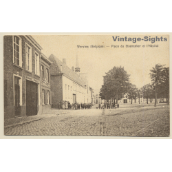 Wervicq / Belgium: Place Du Steenacker Et L'Hôpital (Vintage PC 1915)