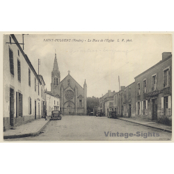 Saint-Fulgent (Vendée): La Place De L'Eglise (Vintage PC 1910s/1920s)