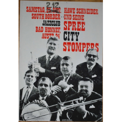 Hawe Schneider & seine Spree City Stompers (Vintage Screen Printed Jazz Poster)