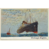 White Star Line: SS Baltic Approaching Liverpool / Steamer (Vintage PC 1906)