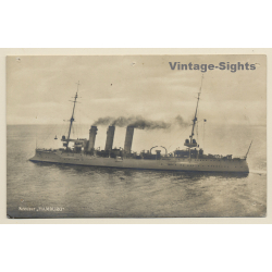 Reichsmarine: Kreuzer Hamburg (Vintage RPPC 1927)