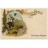 Gruss Aus Den Bergen / Tracht - Edelweiss (Vintage PC Litho 1900s)