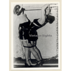 BDSM Study: 2 Maids In Lacquer Outfits Tied To Each Other / Face Mask (2nd Gen Photo ~1950s/1960s)