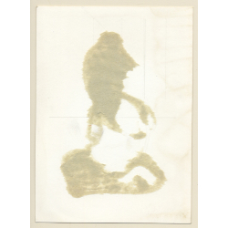 BDSM Study:  Semi Nude Maid In Bondage / Eyes Wide Open (2nd Gen Photo ~1950s/1960s)