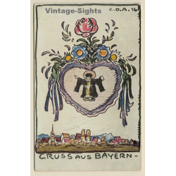 C.O.Arendts: Gruss Aus Bayern / Kriegshilfe (Vintage PC 1910s)