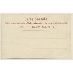 Uri / Schweiz: Tell Denkmal - Bürglen - Altdorf - Flüelen (Vintage PC Litho ~1900s)