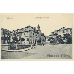 Ilmenau / Thüringen: Marktplatz mit Rathaus (Vintage PC  ~1910s/1920s)