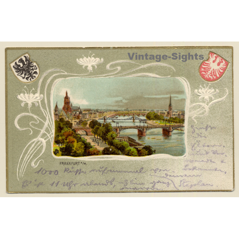 Frankfurt a/M: Total View - Passepartout-Litho (Vintage PC  1902)