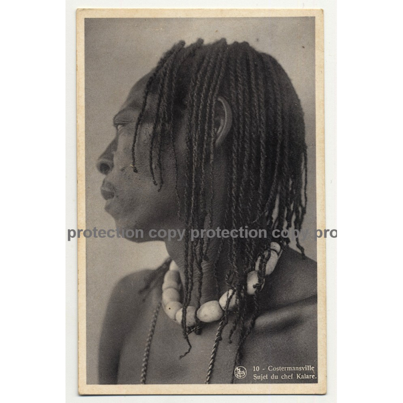 Portrait Of Chief Kalare / Costermansville - Congo (Vintage Postcard NELS B/W)