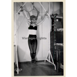 BDSM Study: Slim Maid Tied To Rack / BDSM - Hairy Armpits (Vintage Photo ~1960s)