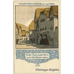 Hans Lorenz: Rothenfels a/Main (Vintage Artist PC ~1930s)
