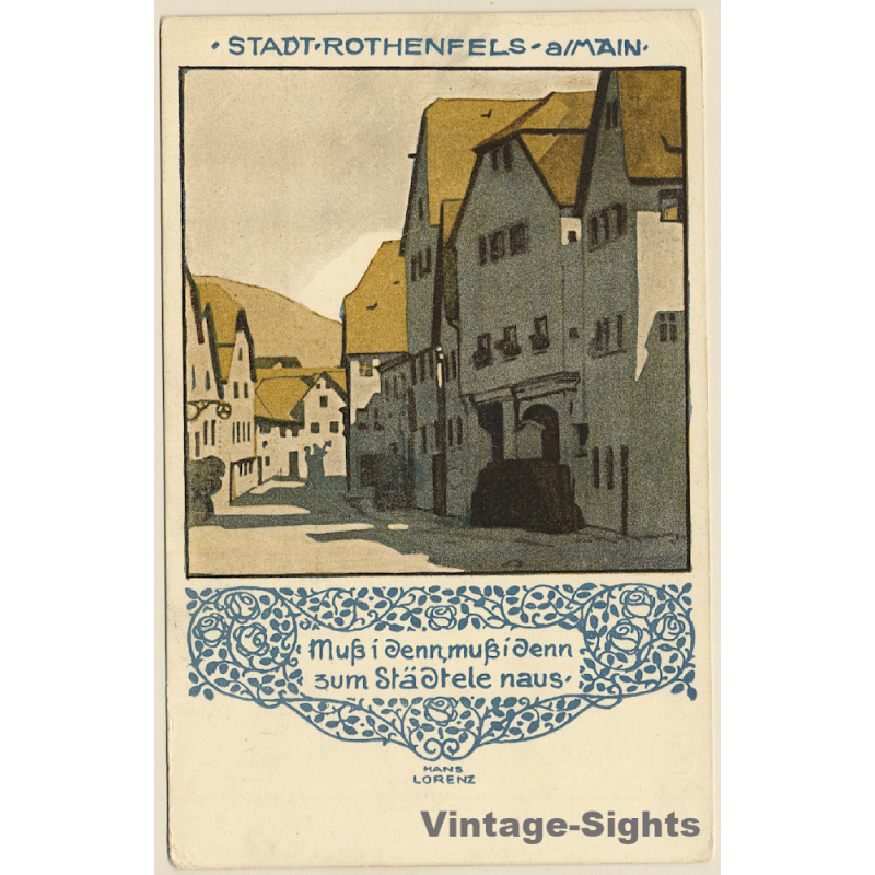 Hans Lorenz: Rothenfels a/Main (Vintage Artist PC ~1930s)
