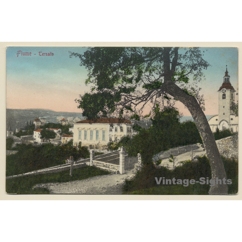 Fiume - Rijeka / Croatia: View Onto Castle Tersato (Vintage PC ~1910s/1920s)