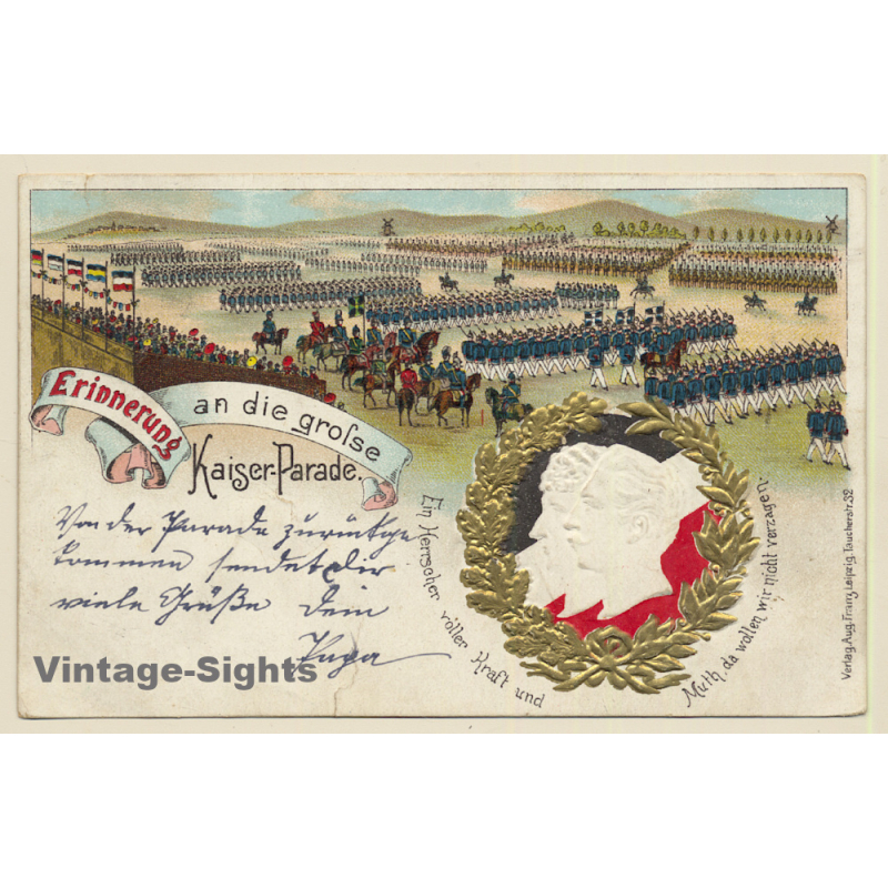 Kaiser Parade Wilhelm II / Military - Army (Vintage PC 1899)