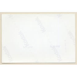 Erotic Study: Dark-Haired Nude Beauty Kneeling (Vintage Photo France ~1980s)