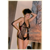 Erotic Study: Sweet Brunette Semi Nude In Transparent Lingerie  (Vintage Photo East Germany 1990s)