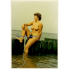 Erotic Study: Natural Nude Sitting On Baltic Sea Jetty (Vintage Photo East Germany 1990s)