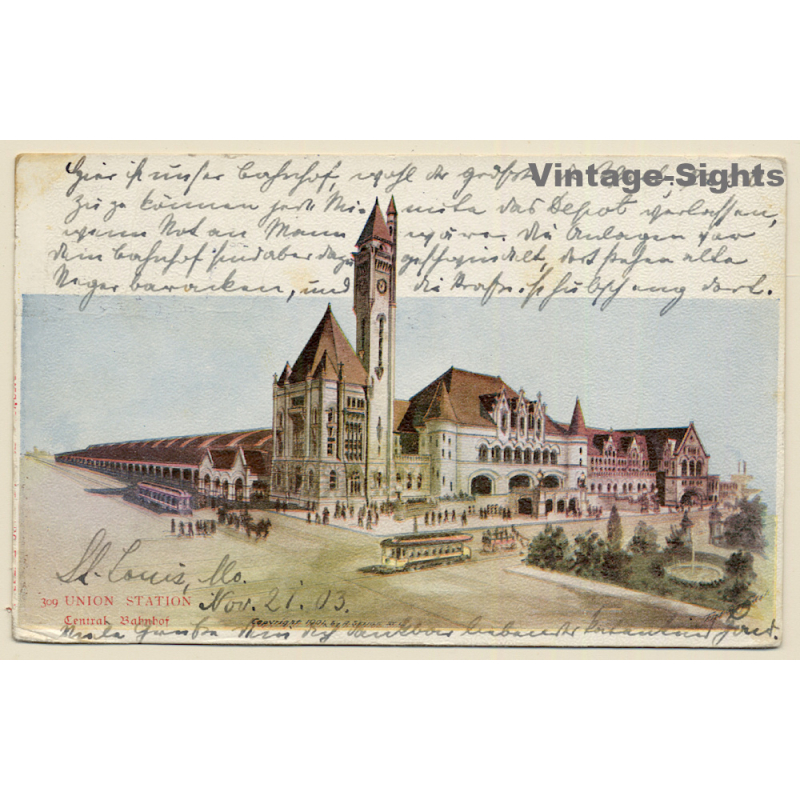 St. Louis / USA: Union Station (Vintage PC 1903)