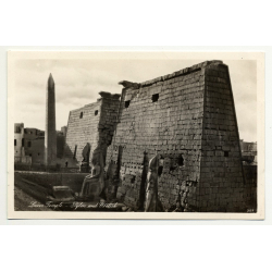 Lehnert & Landrock: Luxor Temple - Pylon and Obelisk (Vintage RPPC 1920s/1930s)