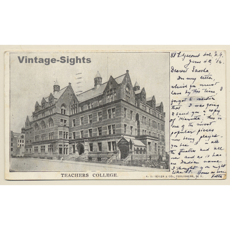New York City / USA: Teachers College (Vintage PC 1903)
