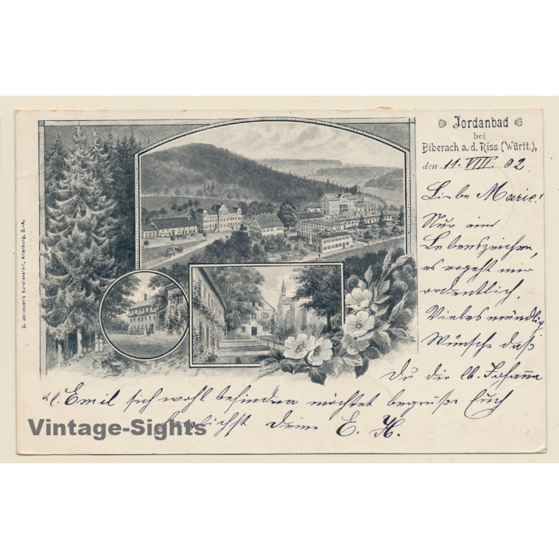 Biberach an der Riß: Jordanbad - Total View (Vintage PC Litho 1902)