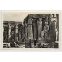 Lehnert & Landrock: Luxor Temple - Forecourt & Statues Of Ramses II (Vintage RPPC 1920s/1930s)