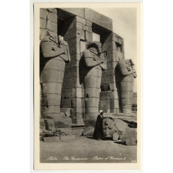 Lehnert & Landrock: Thebes - The Rameseum - Statue Of Rameses II (Vintage RPPC 1920s/1930s)