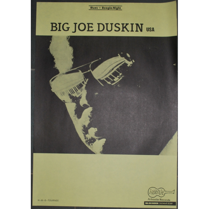 Big Joe Duskin Blues + Boogie-Night (Vintage Arhoolie Tour Poster)